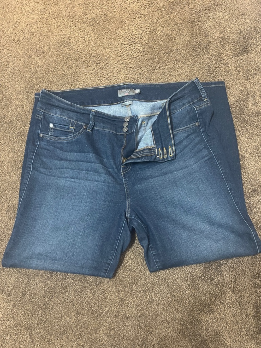 torrid Dark Blue Stretch Jeggings with Triple-Button Fly